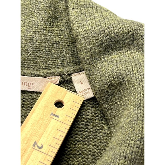 Soft Surroundings Green Embroidered Floral Okata Sweater Cardigan Size Large - Picture 4 of 10